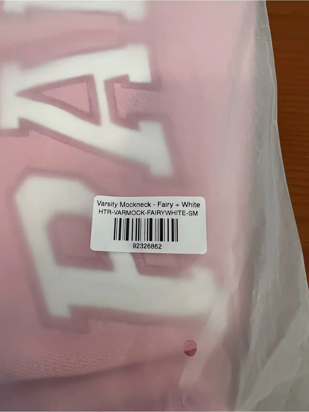 NEW Parke Varsity Mock neck Sweatshirt Its A Girl Drop Size S/M Fairy and White.